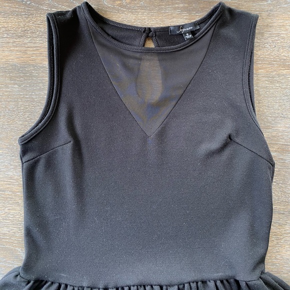 2/$20 Soprano black peplum tank top small mesh front - Picture 2 of 4